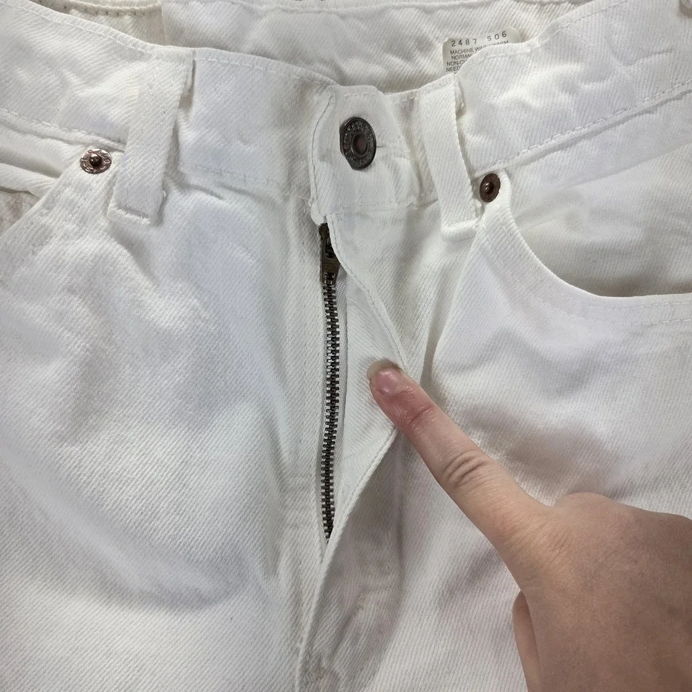 VTG Levis 505 Jeans Mens White Made‎ In USA Fits 27x29